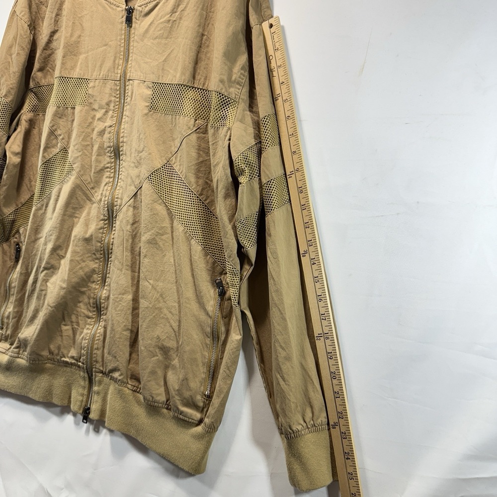Bomber Jacket Athletic Vented Men's XL Beige Full Zip - Picture 3 of 10
